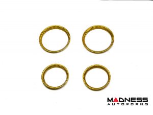 Alfa Romeo Giulia Interior Air Vent Circle Cover Kit - Carbon Fiber - Yellow Candy